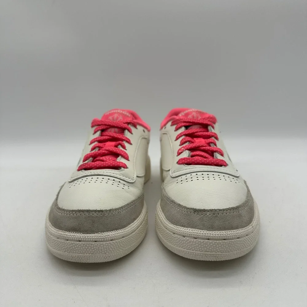 Reebok H05864 Womens Size 8.5 Club C 85 White Pink Grey Suede‎ Casual Shoes